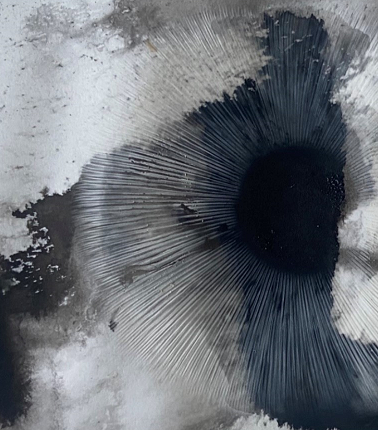 Close up of methane eye - methane infused ink in the shape of an eye