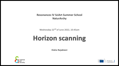 horizon scanning conference slide for naturarchy summer school, title and details