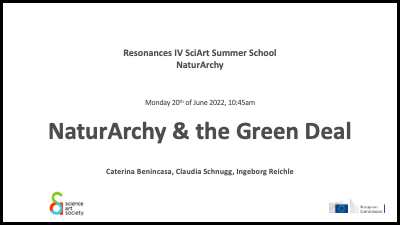 curatorial introduction conference slide for naturarchy summer school, title and details