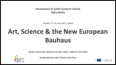 new european bauhaus conference slide for naturarchy summer school, title and details