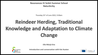 reindeer herding conference slide for naturarchy summer school, title and details