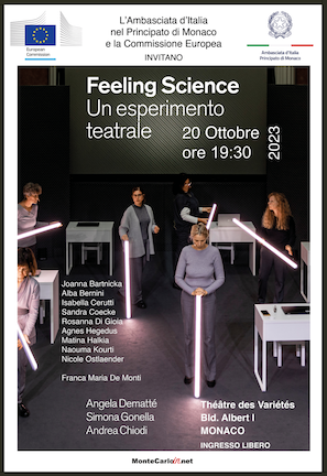 Poster for Feeling Science theatre performance in Monte Carlo